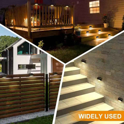 32pcs Solar Step Lights LED Outdoor Stair Lights Warm White