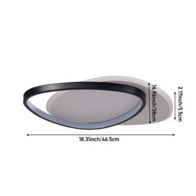32W Indoor Contemporary Triangular Dimmable LED Ceiling Light with ...
