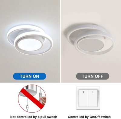 32W LED Ceiling Light 27 cm Flush-Mount Cold White Fixture White