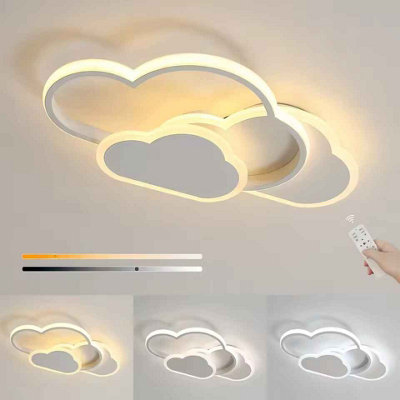 32W LED Cloud Ceiling Light with Dimmable Remote Control, 2800LM, 3000K-6500K Color Temperature