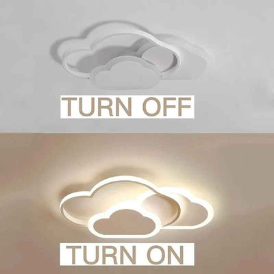 32W LED Cloud Ceiling Light with Dimmable Remote Control, 2800LM, 3000K-6500K Color Temperature