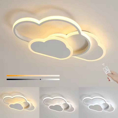 32W LED Cloud Ceiling Light with Dimmable Remote Control, 2800LM, 3000K-6500K Color Temperature