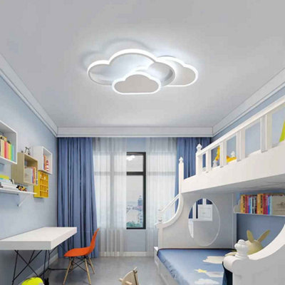32W LED Cloud Ceiling Light with Dimmable Remote Control, 2800LM, 3000K-6500K Color Temperature