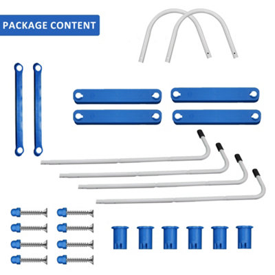 33 Inch Double-Sided Pool Step Ladder Metal Frame for Above-Ground ...