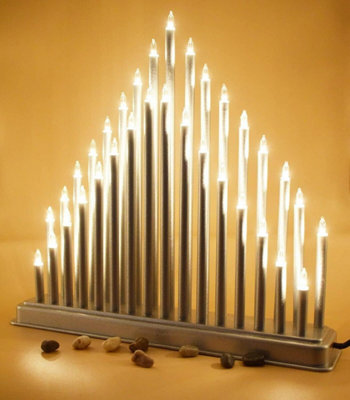 33 LED Plastic Pipe Candle Tower Bridge Dark Grey