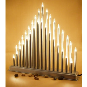 33 LED Plastic Pipe Candle Tower Bridge Dark Grey