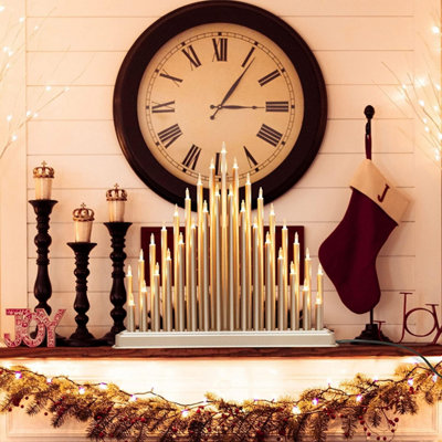 33 LED Plastic Pipe Candle Tower Bridge Dark Grey