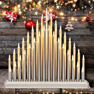 33 LED Plastic Pipe Candle Tower Bridge Dark Grey - 3