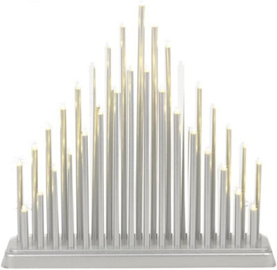33 LED Plastic Pipe Candle Tower Bridge Dark Grey - 4