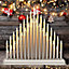 33 LED Plastic Pipe Candle Tower Bridge Silver
