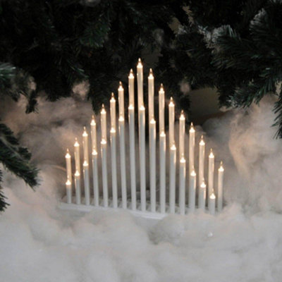 33 LED Plastic Pipe Candle Tower Bridge White