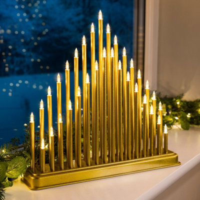 33 Light Gold Christmas Candle Bridge Tower Christow