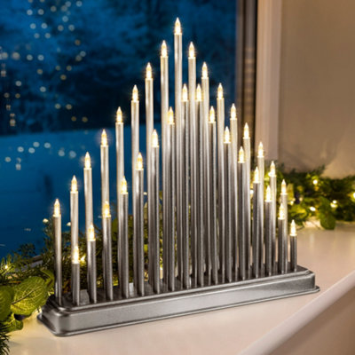 33 Light Silver Christmas Candle Bridge Tower Christow DIY at B&Q