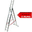 33 Rung Lightweight Combination Ladder Triple Extension / Step & Staircase Stair