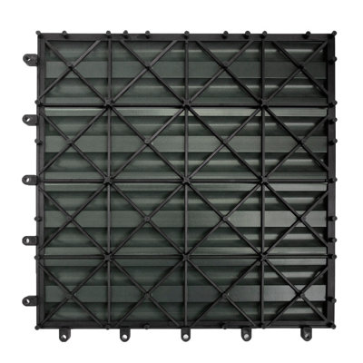 33 x WPC Decking Floor Tiles 30x30cm - Grey - 7