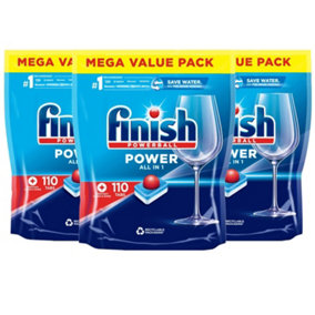 330 x Finish Powerball All In One Max Powerful Cleaning Dishwasher Tablets