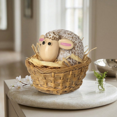 Garden Greatness Decorative Sitting Sheep Nest Ornament from B&Q