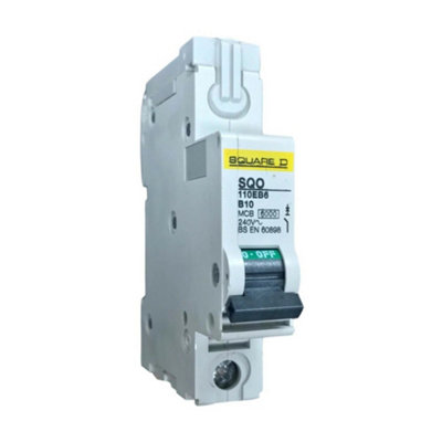 Square D Sqo110Eb6 Miniature Circuit Breaker Mcb Sp 6Ka Type B10 Amp from B&Q