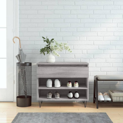 Berkfield Shoe Cabinet Sonoma 70X36x60 Cm Engineered Wood Grey