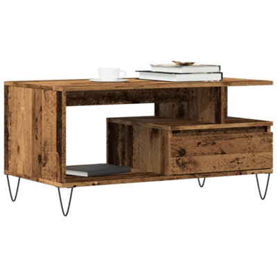 Berkfield Coffee Table Old Wood 90X49X45 Cm Engineered Wood