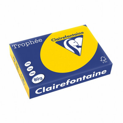 Clairefontaine Trophee Colours Paper 80Gsm Ream-Wrapped A4 Gold Ref 1780 500 Sheets from B&Q