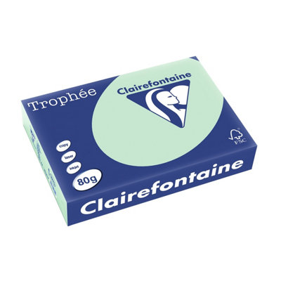 Clairefontaine Trophee Colours Paper 80Gsm Ream-Wrapped A4 Green Ref 1975 500 Sheets from B&Q
