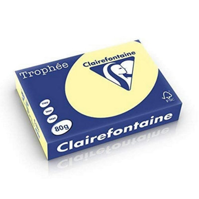Clairefontaine Trophee Colours Paper 80Gsm Ream-Wrapped A4 Canary Ref 1977 500 Sheets from B&Q