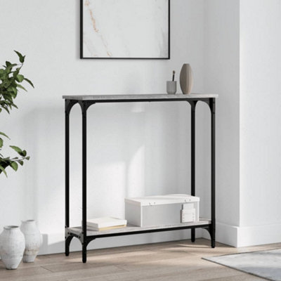 Berkfield Console Table Sonoma 75X22.5x75 Cm Engineered Wood Grey