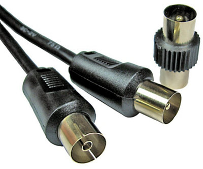 Raraion - Tv Aerial Coaxial Lead, Male To Female, 3M Black