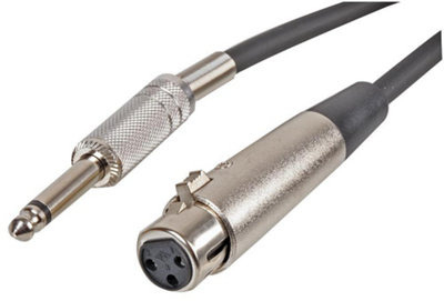 ProSignal Pro Signal3 Pin Xlr Socket To 6.35mm (1/4") Mono Jack Plug Lead5M Black from B&Q