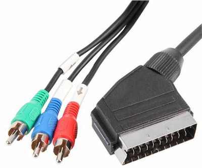 ProSignal Pro SignalScart Male To 3X Phono (Rca) Male Lead1.5M Black from B&Q