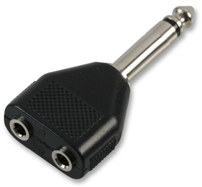 ProSignal Pro Signal 2X 3.5mm Mono Jack Sockets To 1X 6.35mm Mono Jack Plug Splitter from B&Q