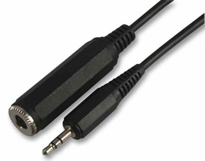 Prosignal Black Pro Signal 6.35Mm (1/4") Stereo Socket To 3.5Mm Stereo Jack Plug Lead 0.5M