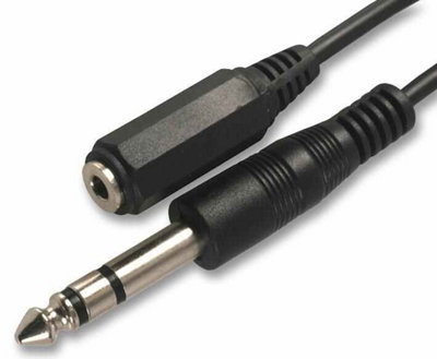 ProSignal Pro Signal3.5mm To 6.5mm Stereo Jack Socket To Plug Lead0.5M Black from B&Q