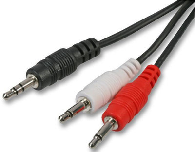 ProSignal Pro Signal3.5mm Stereo Jack Plug To 2X Mono Jack Plugs Lead1M Black from B&Q