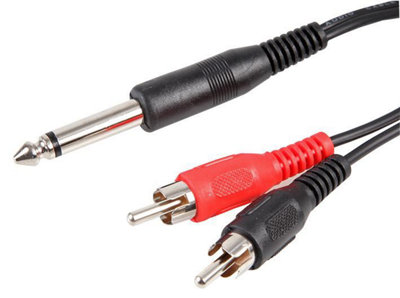 ProSignal Pro Signal6.35mm (1/4") Mono Jack To 2X Phono (Rca) Plug To Plug Lead150mm from B&Q