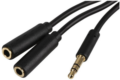ProSignal Pro SignalSlim 3.5mm Stereo Plug To 2X 3.5mm Stereo Socket Splitter Lead1M from B&Q