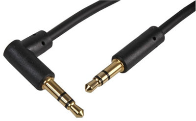 ProSignal Pro SignalSlim 3.5mm Stereo Jack Plug To 90 Degree Jack Plug Lead2M Black from B&Q