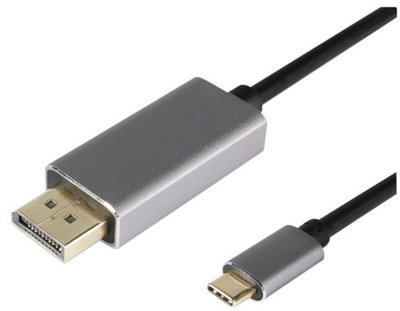 ProSignal Pro SignalUsb-C Male To 4K Displayport Male Adaptor Lead1M Black from B&Q