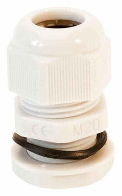 B&Q - HellermanntytonNylon Dome Headed Cable Gland White 1014mm M20 10 Pack