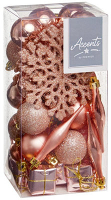 Premier Decorations Limited PremierAssorted Decoration PackRose Gold from B&Q