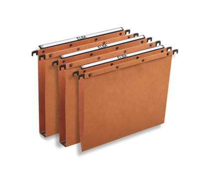 Elba Azo Ultimate Foolscap Manilla Suspension Files30mm Base240 GsmOrange (Pack Of 25) from B&Q