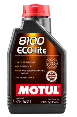 Motul 8100 Eco-Lite 0W20 1 Liter Auto Engine Lubricant 0W-20 Fully Synthetic from B&Q