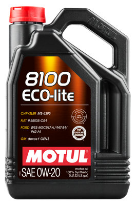Motul 8100 Eco-Lite 0W20 5 Liter Auto Engine Lubricant Oil 0W-20 Fully Synthetic from B&Q