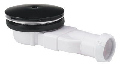 Wirquin Black Dome Dn40 Slim Shower Drain Waste Trap Super Flat Cup-Connection 24L/min from B&Q