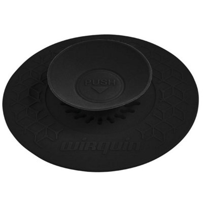 Wirquin Black Universal 2In1 Kitchen Sink Plug/filter 110mm Stick Function Easy Use from B&Q