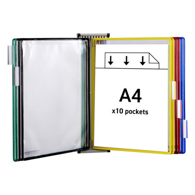 Joes Tarifold Technic Wall Display Unit With 5 Clip-On Index Tabs And 10 Pockets A4 Assorted A4 Ref 414109 from B&Q