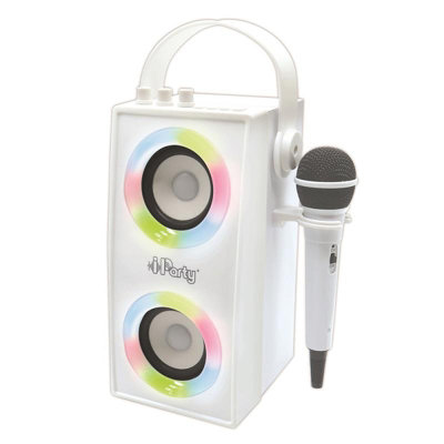 Lexibook Iparty Bluetooth Speakers With Mic & Lights Effects Rechargeable White