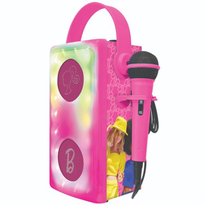 Lexibook Btp185Bbz Barbie Luminous Bluetooth Speakers With Lights & Mic Pink from B&Q