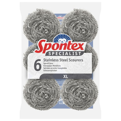 Spontex  Specialist Stainless Steel Scourers Xl Silver (Pack Of 6) - Image 3